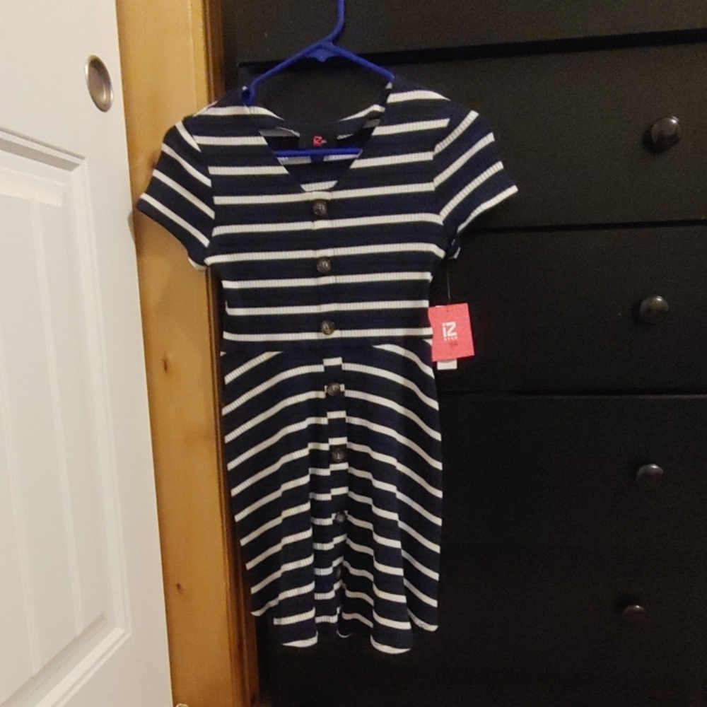 Girls Navy and white Stripped dress
